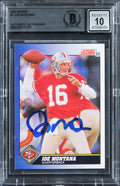 49ers Joe Montana Signed 1991 Score #1 Card Auto Grade Gem Mint 10! BAS Slabbed