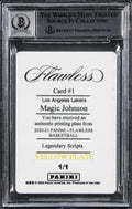 Magic Johnson HOF Signed 2020 Panini FLS PP Yellow #1 1/1 Card Auto 10! BAS Slab