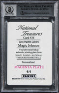 Magic Johnson "HOF 2002" Signed 2020 NT PP Magenta #36 Card Auto 10 BAS Slabbed