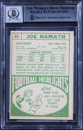 Jets Joe Namath Authentic Signed 1968 Topps #65 Card Auto 10! BAS Slabbed 2