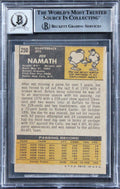 Jets Joe Namath Authentic Signed 1971 Topps #250 Card Auto 10! BAS Slabbed 1
