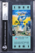 Steelers Joe Greene "HOF 87" Signed SB XIV Replica Ticket Stub Auto 10! BAS Slab