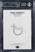 Cowboys Tony Dorsett "HOF" Signed 1980 Topps Super #11 5x7 Card Auto 10 BAS Slab