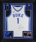 Duke Cooper Flagg Signed White Nike Authentic Framed Jersey JSA #CD77165