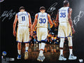 Warriors (3) Curry, Durant & Thompson Authentic Signed 16x20 Framed Photo BAS