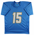 Ladd McConkey Authentic Signed Powder Blue Pro Style Jersey BAS Witnessed