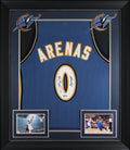 Gilbert Arenas "Agent 0" Signed Blue Pro Style Framed Jersey BAS Witnessed