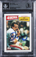 49ers Joe Montana Authentic Signed 1987 Topps #112 Card Autographed BAS Slabbed