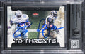 Emmitt Smith & Marshall Faulk Signed 2002 Fleer Genuine #3 Card Auto 10 BAS Slab