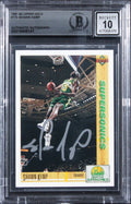 Sonics Shawn Kemp Signed 1991 Upper Deck #173 Card Auto Grade 10! BAS Slabbed