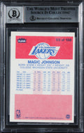 Lakers Magic Johnson "HOF 02" Signed 1986 Fleer #53 Card Auto 10! BAS Slabbed 4