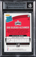 Shai Gilgeous-Alexander Signed 2018 Donruss #162 Rated Rookie Card BAS Slabbed 2