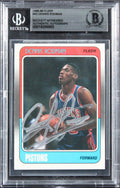 Pistons Dennis Rodman Authentic Signed 1988 Fleer #43 Rookie Card BAS Slabbed