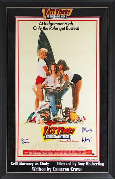 Fast Times At Ridgemont High (3) Signed & Framed 27x41 Movie Poster BAS #AE16834