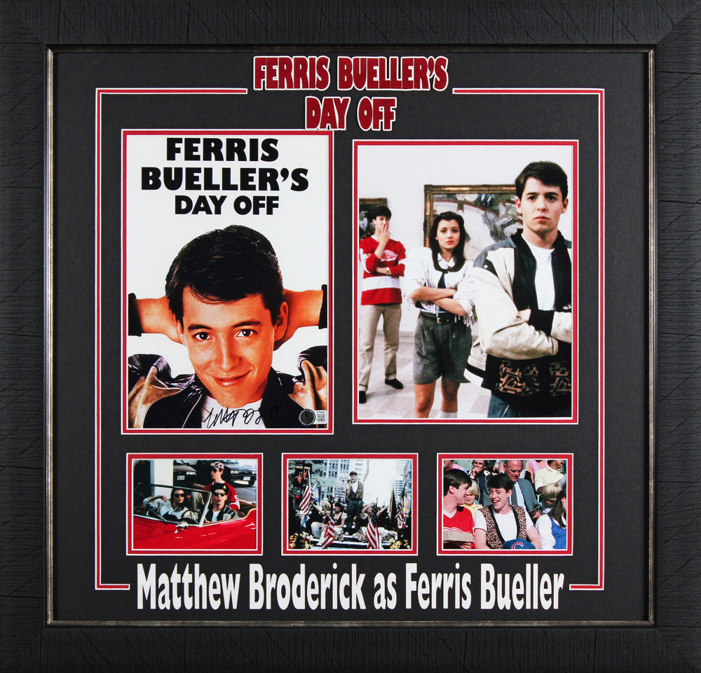 Matthew Broderick Ferris Bueller's Day Off Signed Framed Photo BAS #BT04845