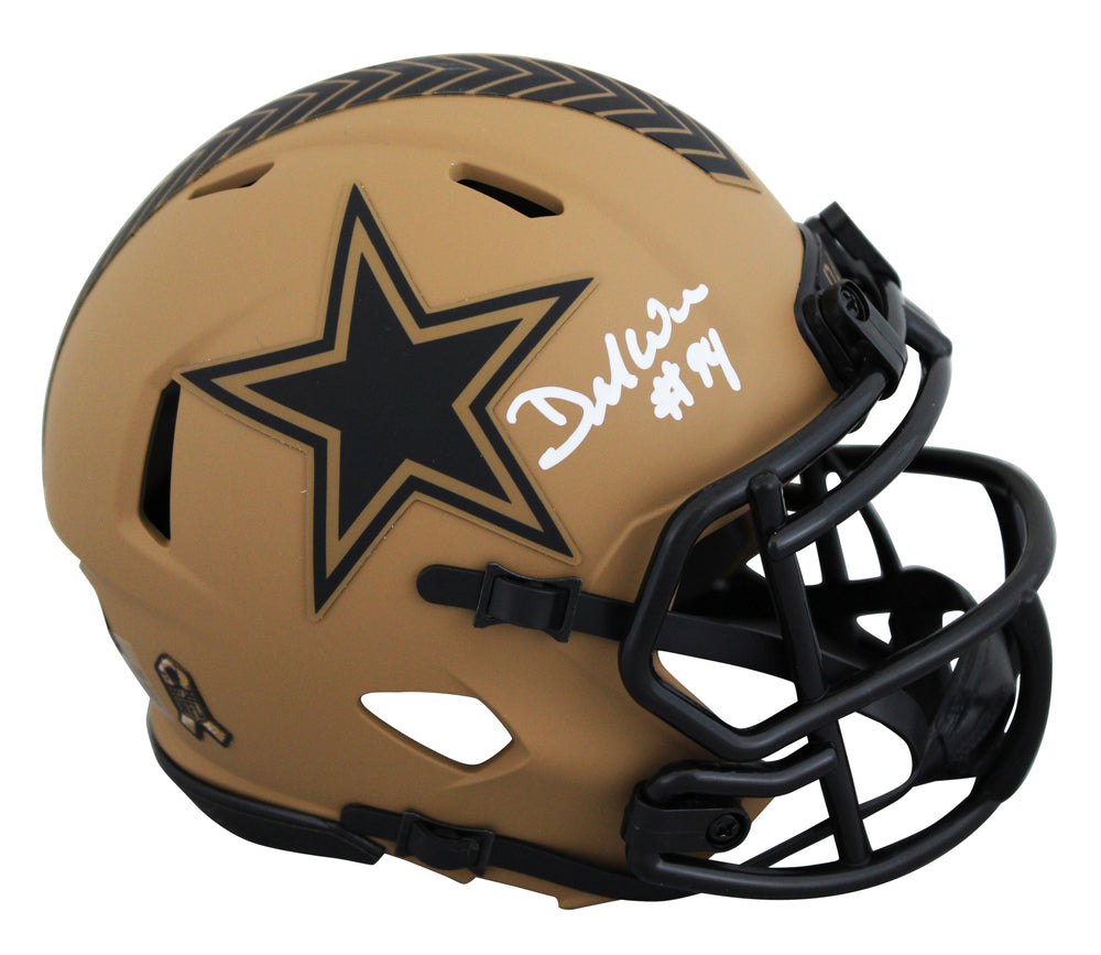 Cowboys DeMarcus Ware Signed Salute To Service II Speed Mini Helmet BAS Witness