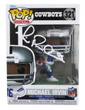 Cowboys Michael Irvin Signed #321 Funko Pop Vinyl Figure BAS Witnessed #3W306721