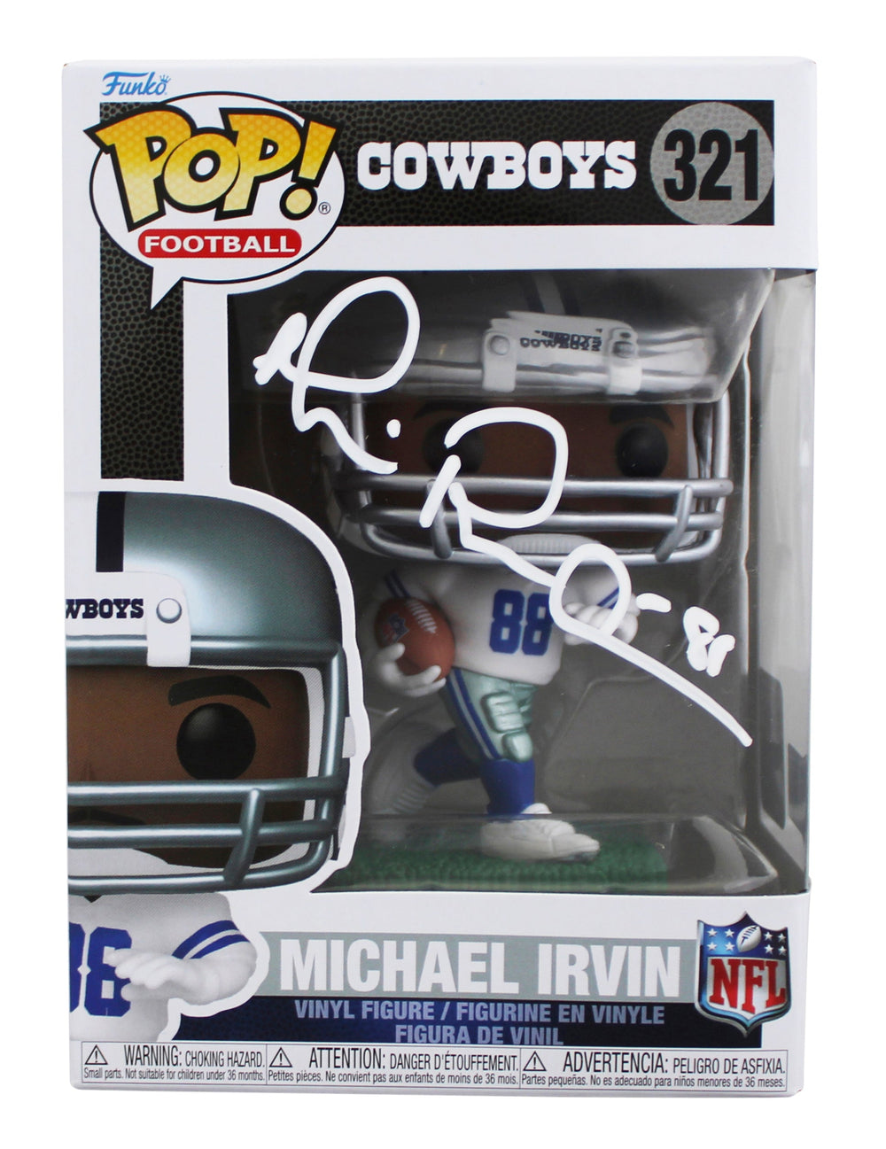 Cowboys Michael Irvin Authentic Signed #321 Funko Pop Vinyl Figure BAS Witnessed