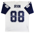 Cowboys Michael Irvin "HOF 2007" Signed White Thanksgiving M&N Jersey BAS Wit