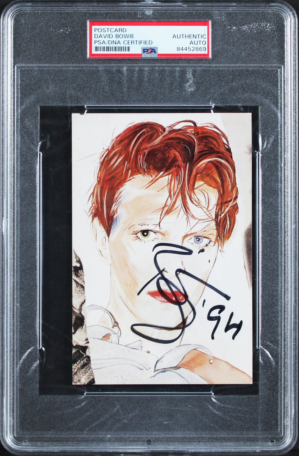 David Bowie "94" Authentic Signed 4x6 Postcard Autographed PSA/DNA Slabbed
