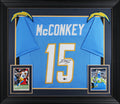 Ladd McConkey Authentic Signed Powder Blue Pro Style Framed Jersey BAS Witnessed