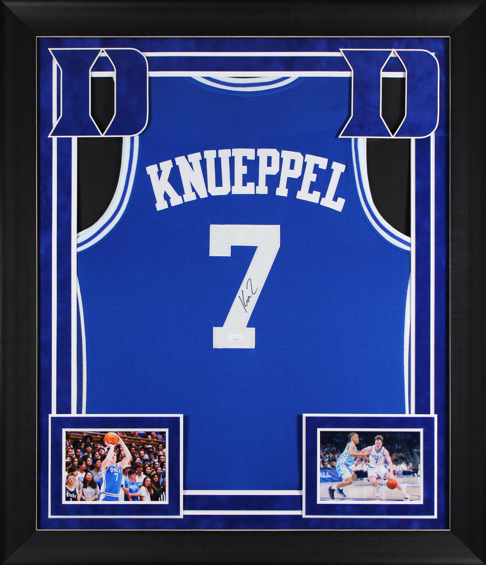 Duke Kon Knueppel Authentic Signed Blue Pro Style Framed Jersey Autographed JSA
