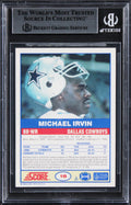 Cowboys Michael Irvin Authentic 1989 Score #18 Card Autographed BAS Slabbed
