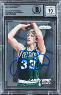 Celtics Larry Bird Signed 2014 Panini Prizm #232 Card Auto Grade 10! BAS Slabbed