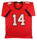 Brad Johnson Authentic Signed Red Pro Style Jersey Autographed BAS Witnessed