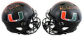 Miami Michael Irvin Signed Twice Alt Black F/S Speed Rep Helmet BAS #BW38853