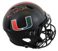 Miami Michael Irvin Signed Twice Alt Black F/S Speed Rep Helmet BAS #BW38853
