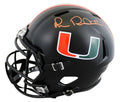 Miami Michael Irvin Signed Twice Alt Black F/S Speed Rep Helmet BAS #BW38853