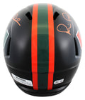 Miami Michael Irvin Signed Twice Alt Black F/S Speed Rep Helmet BAS #BW38853