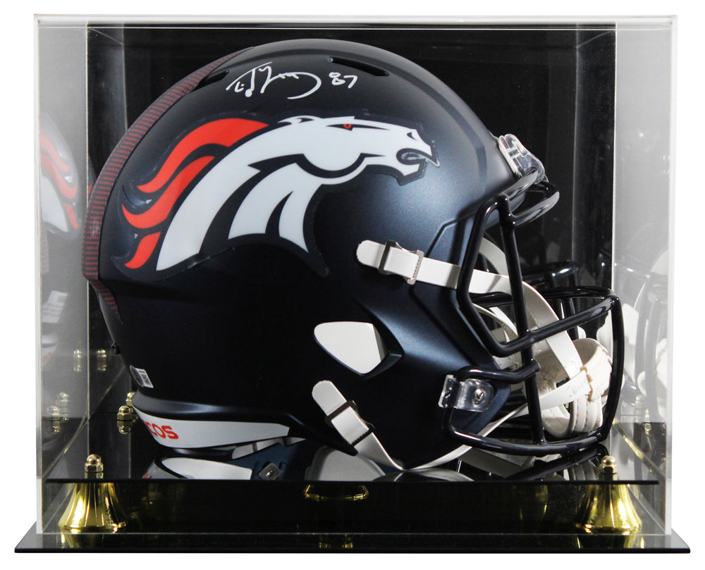 Broncos Ed McCaffrey Signed Full Size Speed Rep Helmet W/ Case BAS Witnessed 2