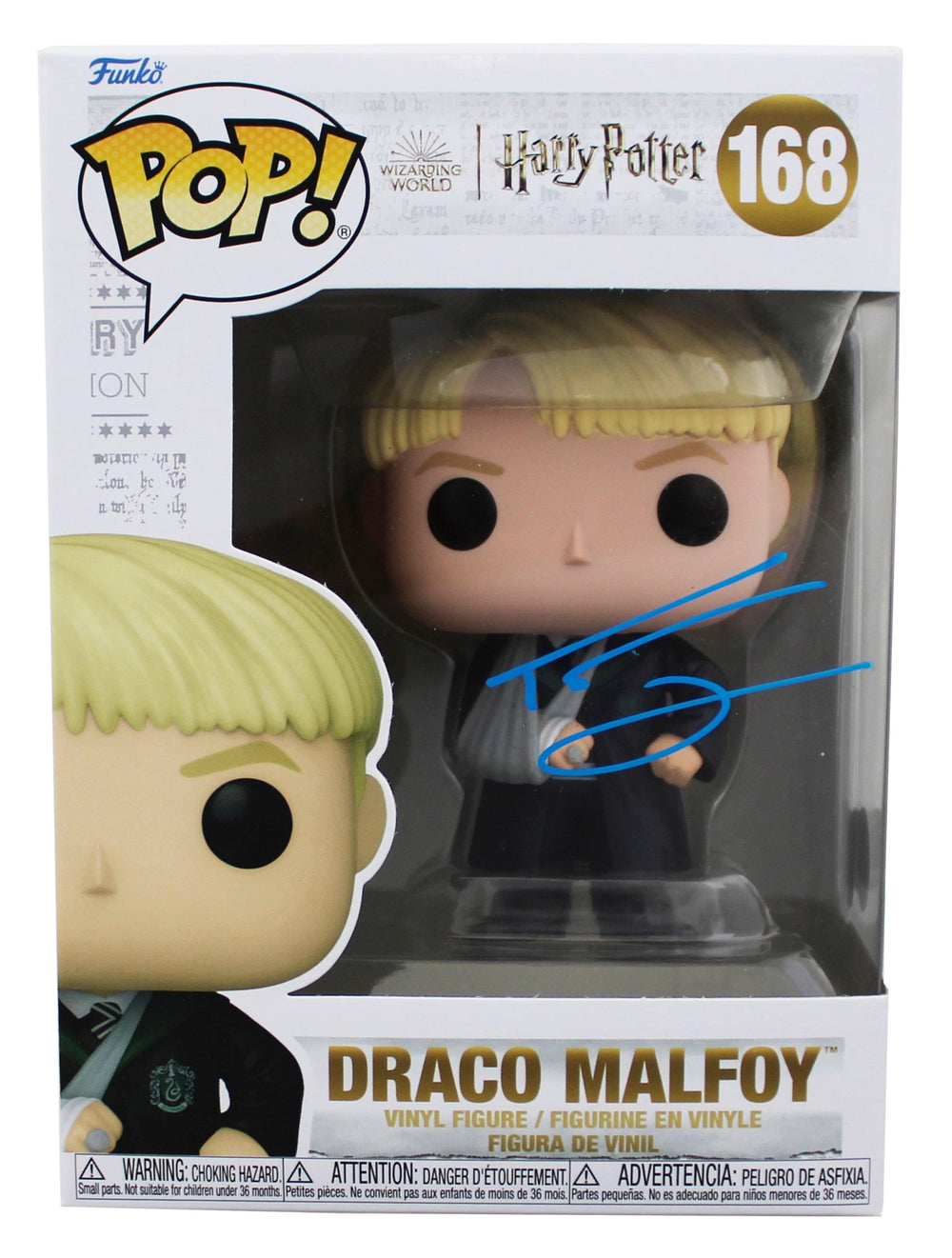 Tom Felton Harry Potter Signed Draco Malfoy #168 Funko Pop Vinyl Figure BAS
