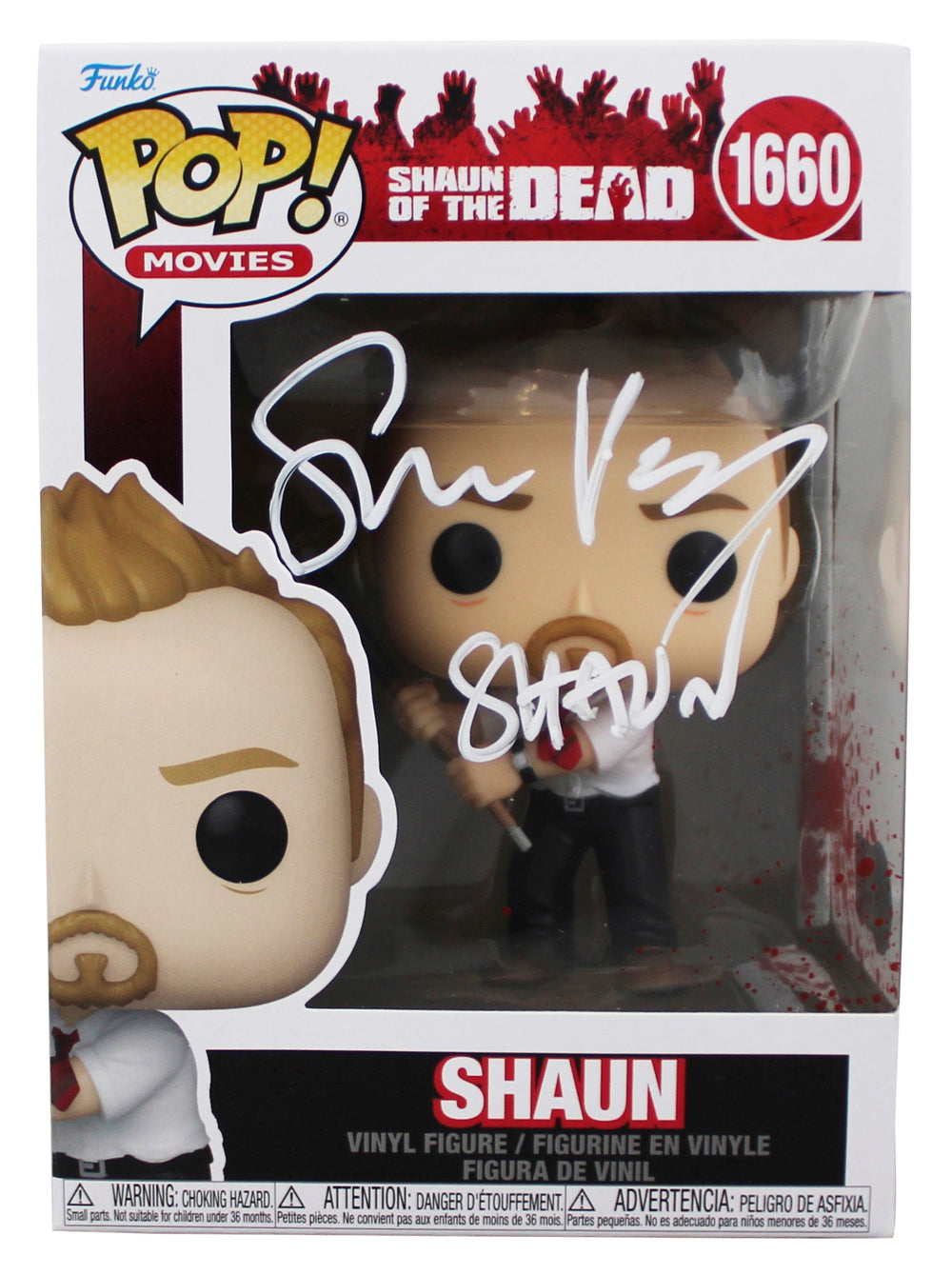 Simon Pegg Shaun of the Dead "Shaun" Signed #1660 Funko Pop Vinyl Figure BAS Wit