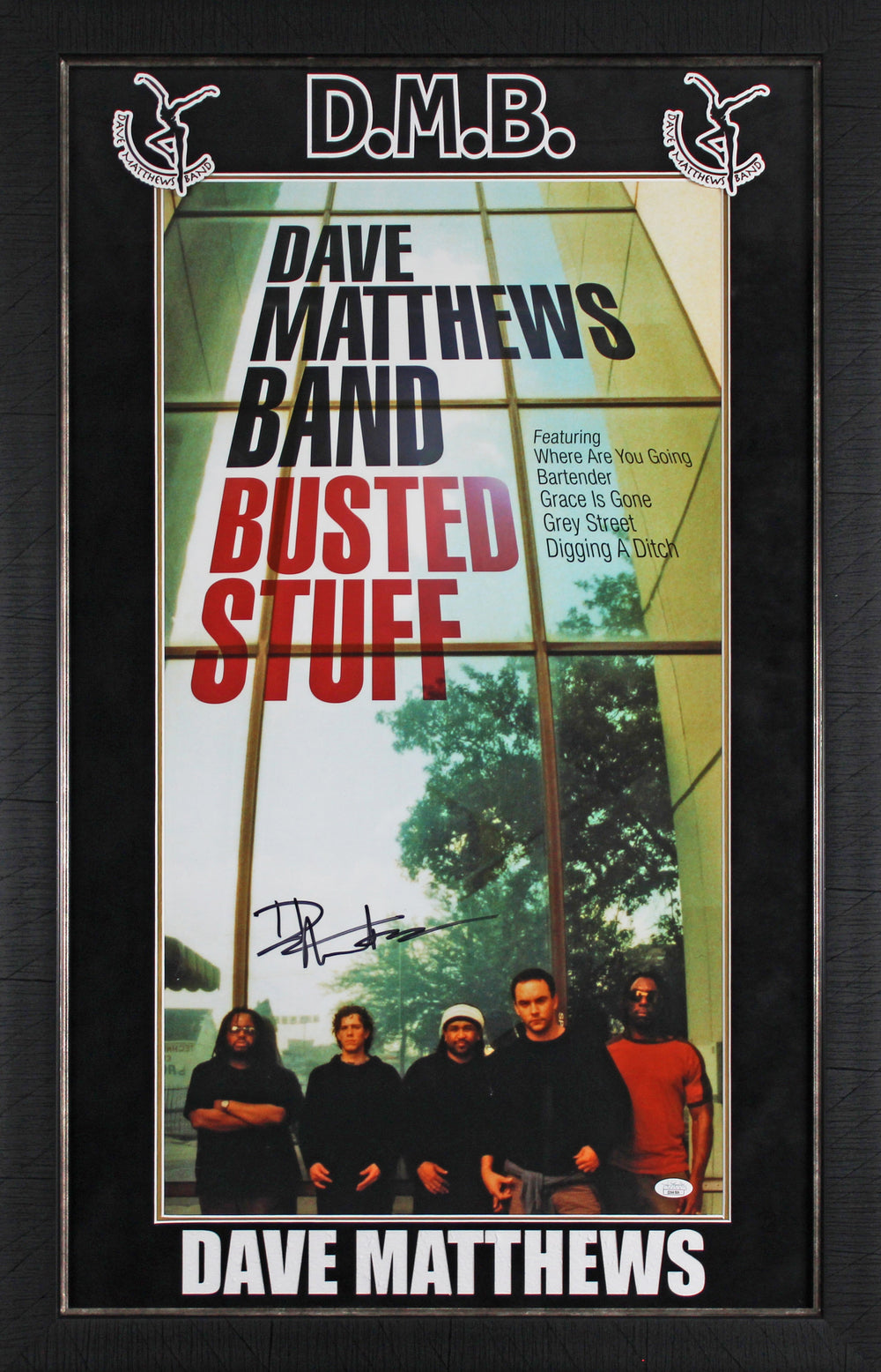 Dave Matthews Dave Matthews Band Signed & Framed 16x28 Poster JSA #ZZ66506