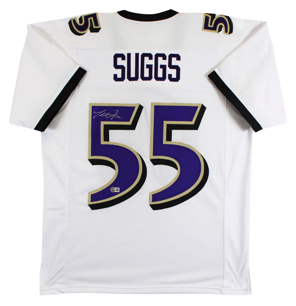 Terrell Suggs Authentic Signed White Pro Style Jersey Autographed BAS Witnessed