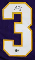 Aaron Jones Authentic Signed Purple Throwback Pro Style Jersey BAS Witnessed