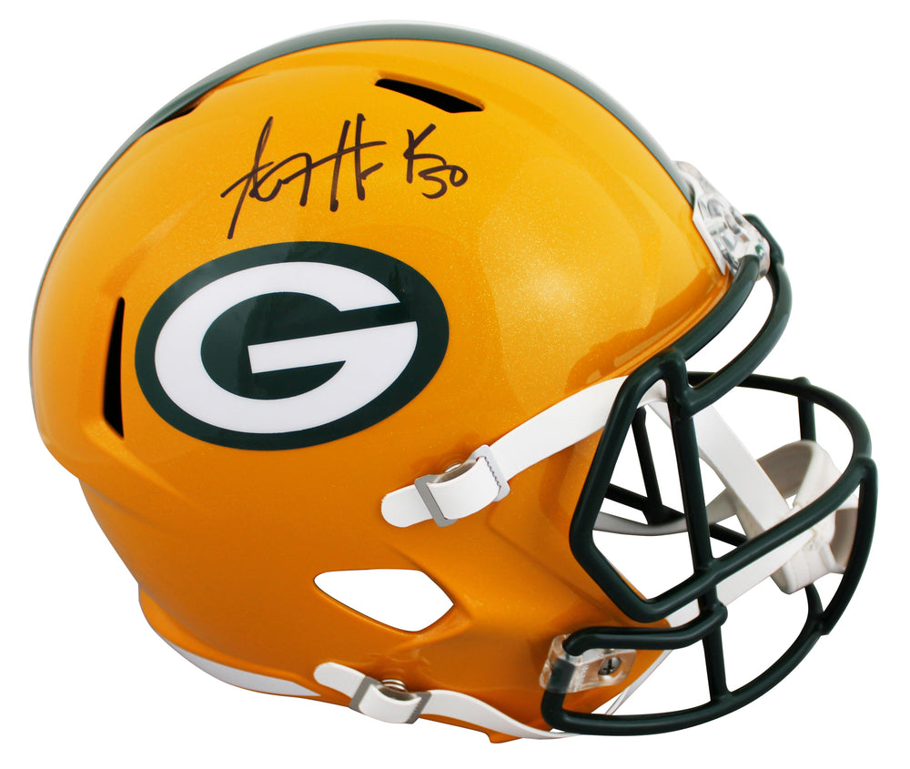 Packers A.J. Hawk Authentic Signed Full Size Speed Rep Helmet BAS Witnessed