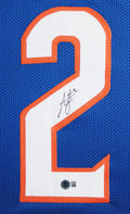 Boise State Ashton Jeanty Signed Blue Pro Style Framed Jersey BAS Witnessed