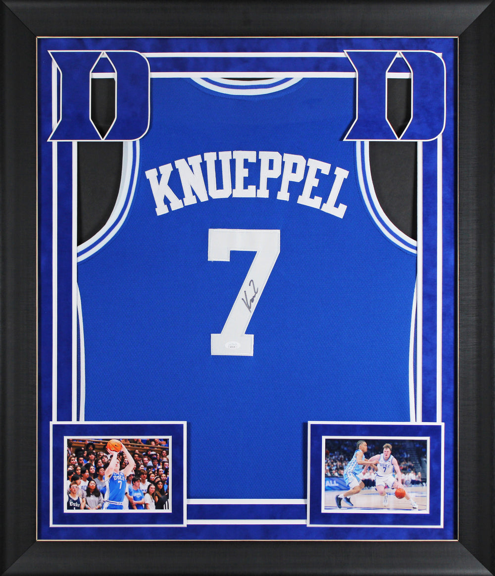 Duke Kon Knueppel Signed Blue Pro Style Framed Jersey JSA #AY03178