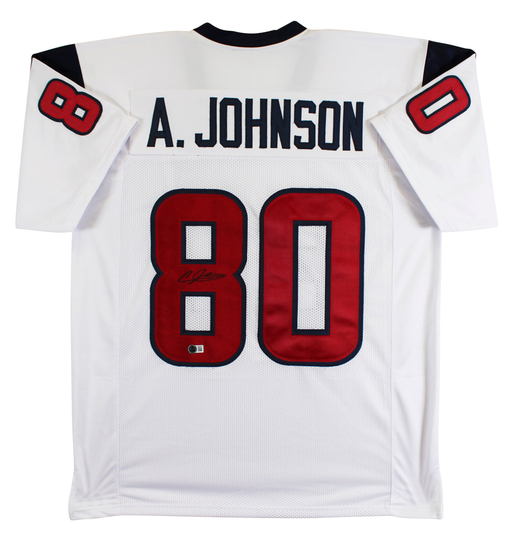 Andre Johnson Authentic Signed White Pro Style Jersey Autographed BAS Witnessed