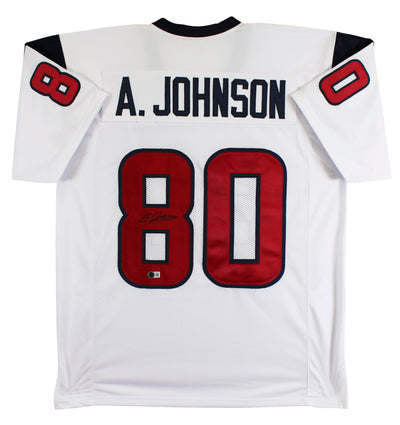 Andre Johnson Authentic Signed White Pro Style Jersey Autographed BAS Witnessed