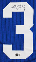 Kam Chancellor Authentic Signed Blue Throwback Pro Style Jersey BAS Witnessed