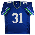 Kam Chancellor Authentic Signed Blue Throwback Pro Style Jersey BAS Witnessed