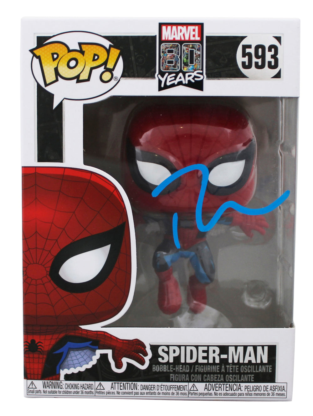 Tobey Maguire Spiderman Signed Spider-Man #593 Funko Pop Figure JSA #AX18001