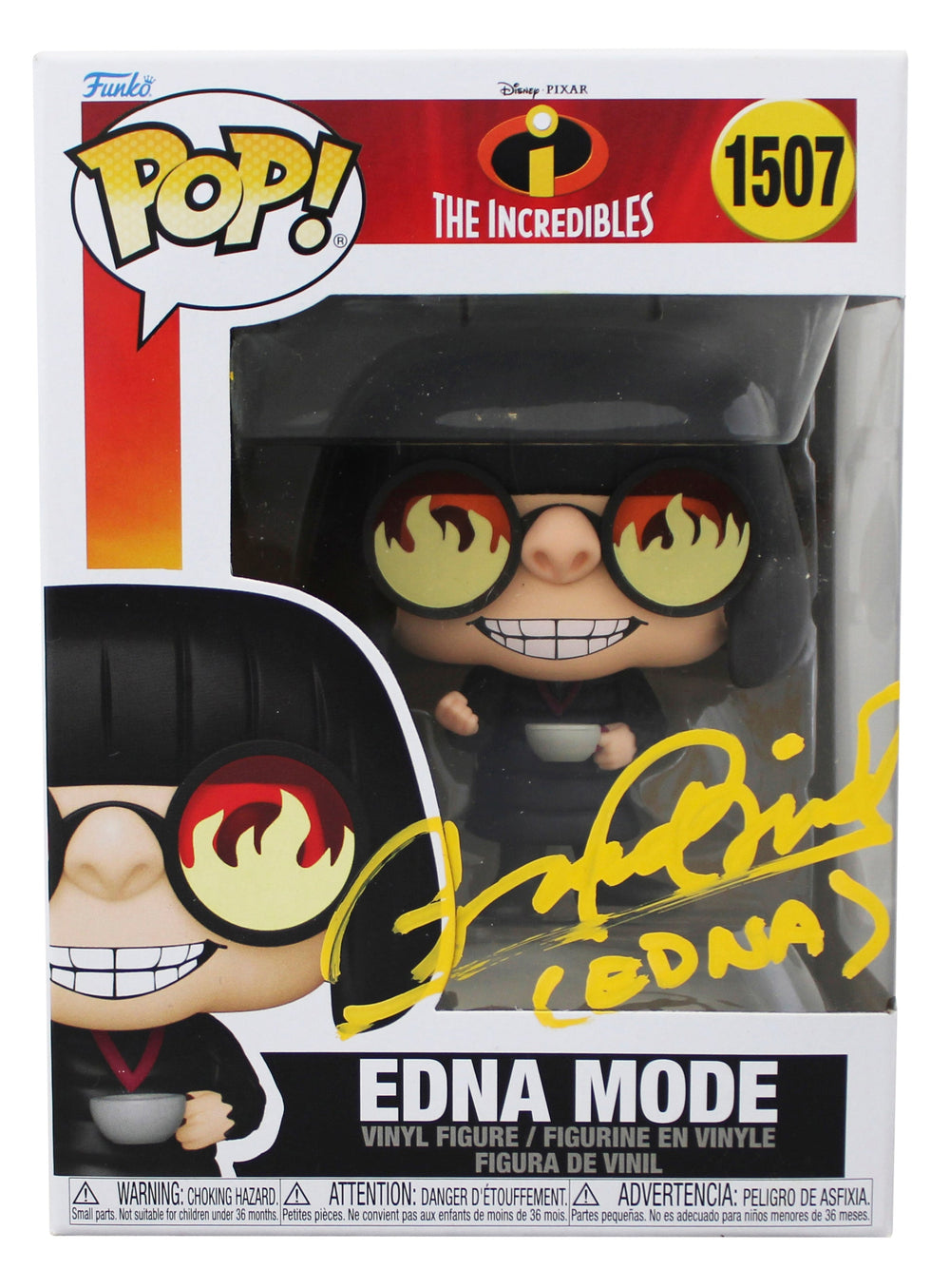 Brad Bird The Incredibles "Edna" Signed #1507 Funko Pop Figure JSA #CW80301