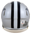 Cowboys Dak Prescott Signed Silver Speed Mini Helmet W/ Case BAS Witnessed