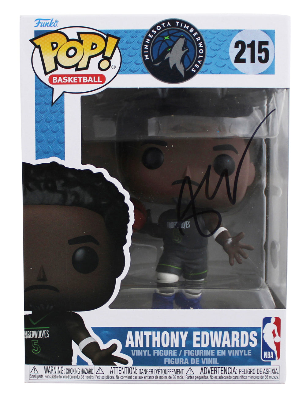 Timberwolves Anthony Edwards Signed #215 Funko Pop Vinyl Figure JSA #CD90424